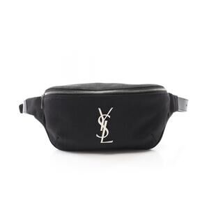 SAINT LAURENT PARIS YSL logo waist bag Body Belt Crossbody canvas leather black